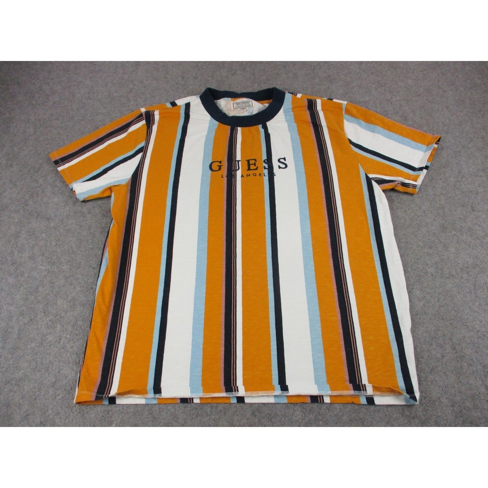 Guess Shirt Mens Extra Large Orange White Stripes Travis Scott Originals Tee